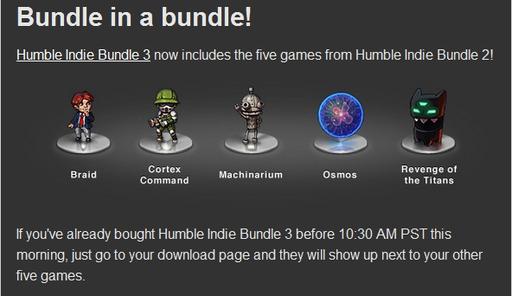 Добавлено 5 игр в Humble Indie Bundle #3